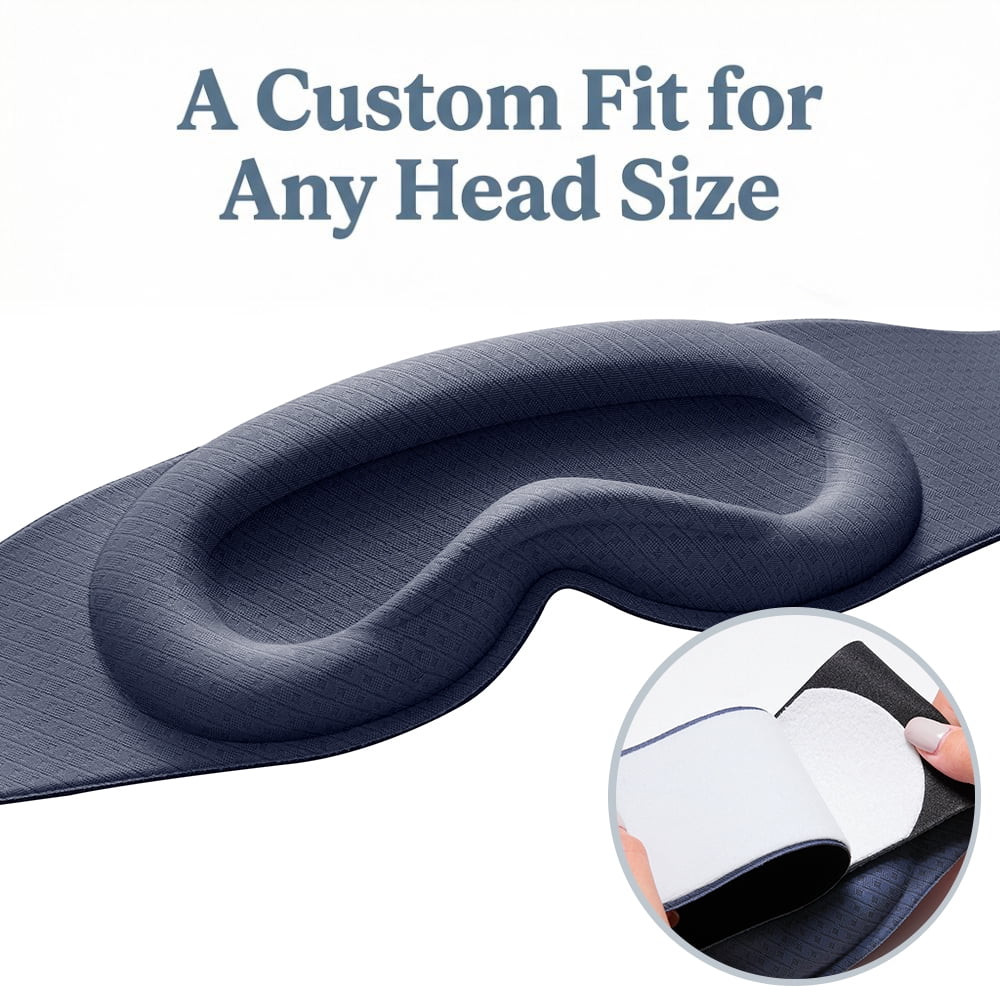 FACEMOON 3D Contoured Blackout Sleep Mask Weighted for Men and Women Peaceful Night's Sleep Soft Memory Foam Zero Eye Pressure Work From Home Black