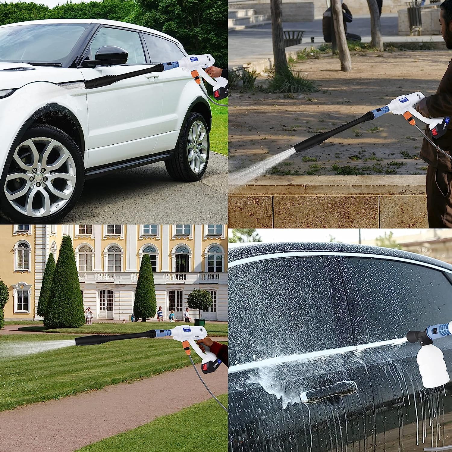 Power Washer, 21V Cordless Pressure Washer Car Wash Power Cleaner with 1.3Ah Battery, 6-in-1 Nozzle, Electric Pressure Washer for Outdoor Wall Floor Window Cleaning, Portable High Pressure Cleaner