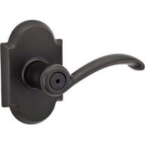The Austin Interior Privacy Door Handle with Lock, Door Lever For Bathroom and Bedroom, Venetian Bronze Reversible Keyless Turn Lock, with Microban Protection