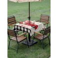 thumbnail image 3 of Outdoor Tablecloth with Umbrella Hole and Zipper, Valentine's Day Square Table Cloth 54x54 Inch Waterproof Tablecloth, Red Loves Truck Romantic Buffalo Plaid Beige Picnic Table Cover for Patio, 3 of 7