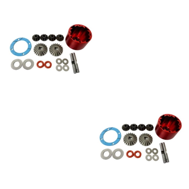 Vogacara Juego de engranajes diferenciales de metal para 1/10 Rc LOSI Baja Rey 4WD Experimente un funcionamiento y preciso rojo rojo 2Conjunto