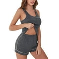 thumbnail image 2 of Aueoeo Womens Pajamas, Women's Cami Short Pajamas Set Top and Shorts Lounge Set 2 Piece Cami Shorts Pjs Set Nightwear Sleepwear, 2 of 8