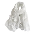 thumbnail image 2 of Scarf, Cotton Blend Linen Scarf, Soft Fringed Edges Travel Shawl, Lightweight Scarf for Women, Spring Summer, Casual, Breathable & Stylish, Boho Gift Baberdicy, Ideal for Women, 2 of 5