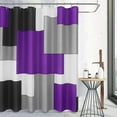 thumbnail image 1 of Shower Curtain Modern Purple and Black White Shower Curtain Set Grey Geometric Polyester Fabric Waffle Weave Textured for Bathroom with 12 Hooks, Water Repellent, Machine Washable, 72×72 Inches, 1 of 5
