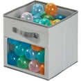 thumbnail image 1 of iDesign Fabric Storage Cube Bin With Clear Window, Gray, 10.5x10.5x11 Inches, 1 of 2