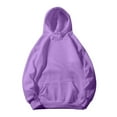 thumbnail image 5 of Womens Hoodie Plain Classic Drawstring Hooded Sweatshirts with Pockets Long Sleeve Tops Casual Pullover Sweater Comfy Sportswear Loose Fit Coat with Hood s, 5 of 6
