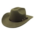 thumbnail image 2 of ZHOGXU Cowboy Hat For Men And Women With Decoration Ethnic Style Wide Brim Stylish Comfortable Caps For Country Dance Party Stage Performance Army Green One Size, 2 of 4