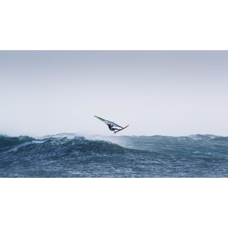 Spain Andalusia Cadiz Costa de la Luz Windsurfing Tarifa Canvas Art - Ben Welsh Design Pics (40 x 22)