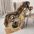 thumbnail image 3 of Fuzoiu Musical Horse Vintage Collage Print Flannel Throw Blanket,Light Weight Warm Decorative,Throw Blanket Cover for Sofa, Couch, Bedroom,Travel-60"x50", 3 of 6
