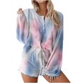 thumbnail image 2 of Puntoco Mujeres Moda Impreso Cuello Redondo Manga Larga Tops Pantalones Conjuntos De Traje Casual Puntoco Puntoco-877, 2 of 6
