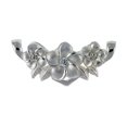 thumbnail image 1 of Sterling Silver Hawaiian Plumeria Two-Bail Pendant Cubic Zirconia Accents, 1 3/8 inch wide, 1 of 1