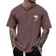 thumbnail image 2 of Blusas y camisas de manga corta con cuello en V para hombre, camisetas deportivas de manga corta con cuello en V, camisetas deportivas de trabajo, camisetas de verano para hombre, blusas de manga cort, 2 of 4