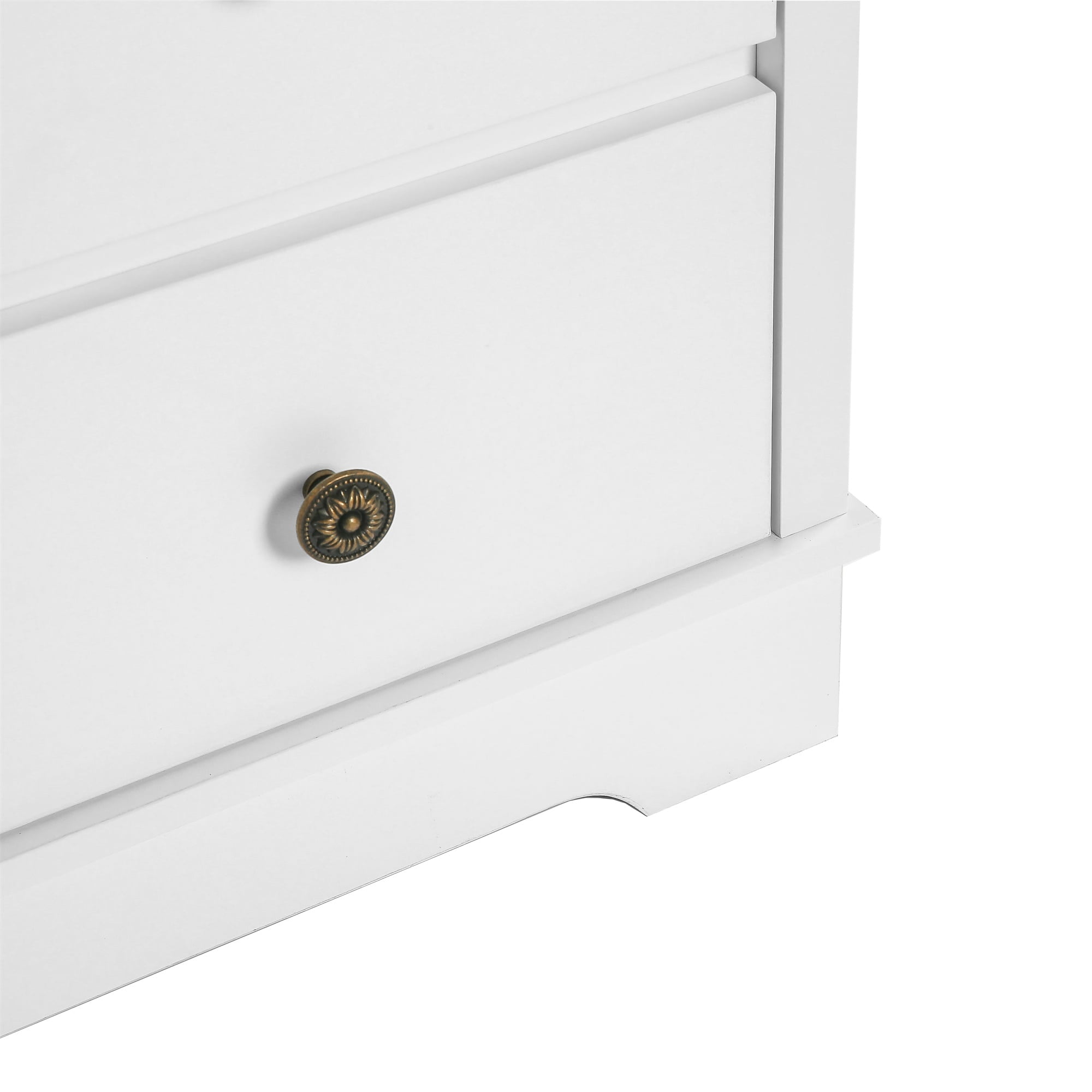 Resenkos Mid Century Modern 5 Drawer Dresser with Metal Handle for Bedroom White Resenkos Mid Century Modern 5 Drawer Dresser with Metal Handle for Bedroom White