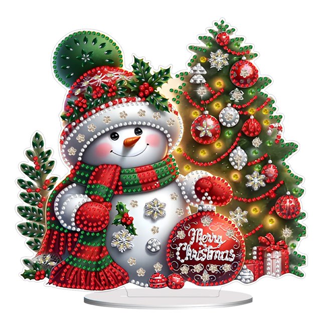 Kits Arte Diamantes Escritorio Muñeco Nieve Navidad Lindo para Adultos Principiante