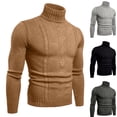 thumbnail image 5 of Men's Turtleneck Cable Knit Sweater Long Sleeve Slim Fit Pullover Winter Top, 5 of 5