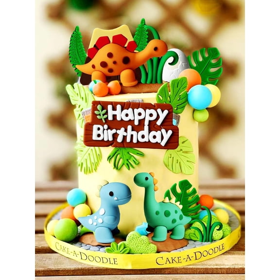Dinosaur Theme Birthday Cake Decoration Accessories Set