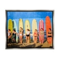 thumbnail image 3 of Stupell Industries Modern Pop Style Women Surfing Ocean Sports Graphic Art Luster Gray Floating Framed Canvas Print Wall Art, Design by Graffitee Studios, 3 of 5