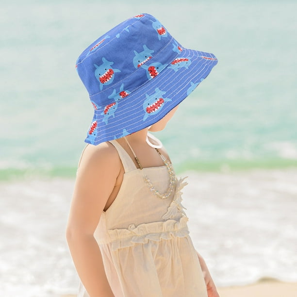 Ketyyh-chn99 Kids Sun Hat 2024 Summer Fashion Cute Sunscreen Hat Cap Strap  Summer Sun Kids Cap Cute Cartoon Hat Outdoor Hats Bucket Adjustable Spring