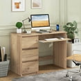 thumbnail image 2 of Costway Computer Desk with Outlet Keyboard Tray & 3 Large Drawers Type-C & USB Ports, 2 of 10