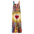 thumbnail image 5 of Valentine's Day Womens Overalls Cute Heart Print Wide Leg Jumpsuits Valentines Baggy Jumpers with Pockets, 5 of 6