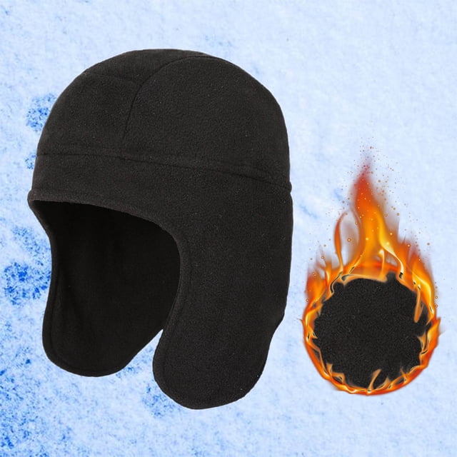 GZWYHT Trapper Hats,Winter Hats Autumn Winter New Hats Polar Fleece Rar Protection Hats For Men And Women Solid Pullover Hats Warm Keeping Versatile Dome Windproof Hats Beanies Hats Black