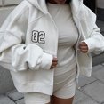 thumbnail image 1 of Cárdigan Sudadera recortada para mujer, sudadera con capucha de manga larga de Color sólido, ropa de calle para primavera y otoño Cgtredaw Blanco T M para Mujer, 1 of 9