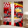 thumbnail image 2 of Castle Fairy Bold Fire Truck Black Out Curtains for Kids, Bright Engine Graphic Curtains Pack of 2 (42x63 Each) for Modern Room, Red, 2 of 6