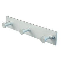 HP42003Z Heavy-Duty Aluminum 3-Hook Wall Mount, Anodized Silver - 33 lb Total Capacity, for Entryway, Bathroom, Kitchen