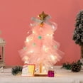 thumbnail image 1 of Decoraciones navideñas, árbol de Navidad luminoso de malla, paquete de Material DIY, juguetes educativos para guardería, regalo de Navidad (rosa), 1 of 4