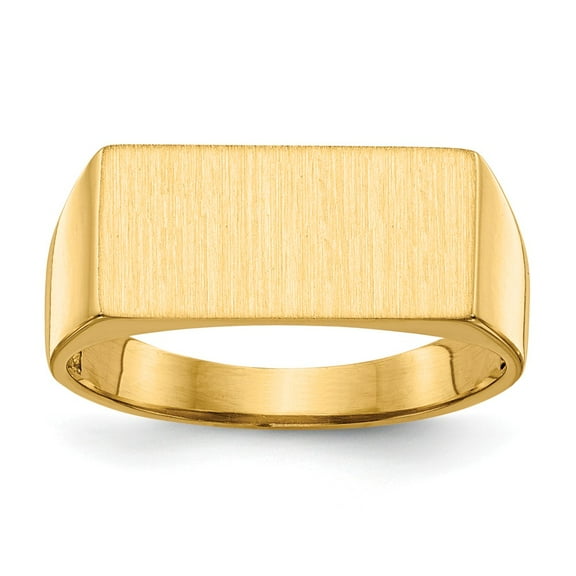 14K Yellow Gold Ring Band Signet 8.0x16.5mm Open Back Men's