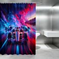 thumbnail image 2 of Erosebridal Formula Car Shower Curtain 72Wx72L, Race Track Bathroom Curtain, Colorful Smoke, 2 of 5