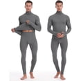 thumbnail image 2 of Roadbox Thermal Underwear for Men: Fleece Lined Long Johns Base Layer Long Sleeve Top & Bottom Set, 2 of 6