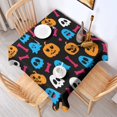 thumbnail image 2 of Happy Halloween Square Table Cloth Waterproof Spillproof Tablecolths Evil Pumpkin Ghost Table Cloths for Halloween Party Decoration (52x52 Inch), 2 of 6