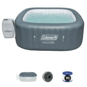 Coleman SaluSpa 4 Person Portable Inflatable AirJet Spa Hot Tub, Gray (2 Pack)