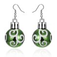 thumbnail image 2 of Pendientes de bola de estrella de color rojo verde de moda vintage Yashi para mujer y niña, 2 of 5