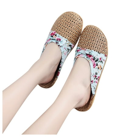 

Cathalem Comfortable Slippers Women Women s Casual Indoor On Knot Slides Home Slippers Shoes Fashion Slip Women s slipper Shoes Blue 8