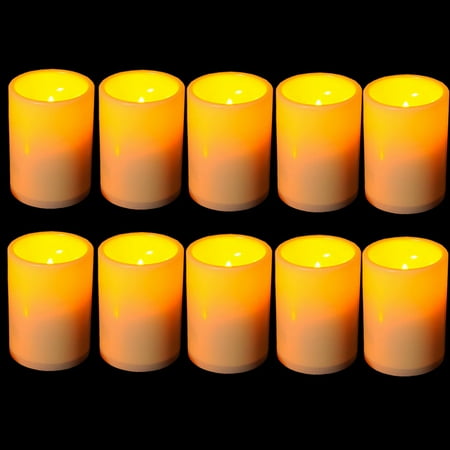 10pcs New Indoor Outdoor Flameless Resin Pillar Led Candle Light 10pcs New Indoor Outdoor Flameless Resin Pillar Led Candle Light With 4 8 Hour