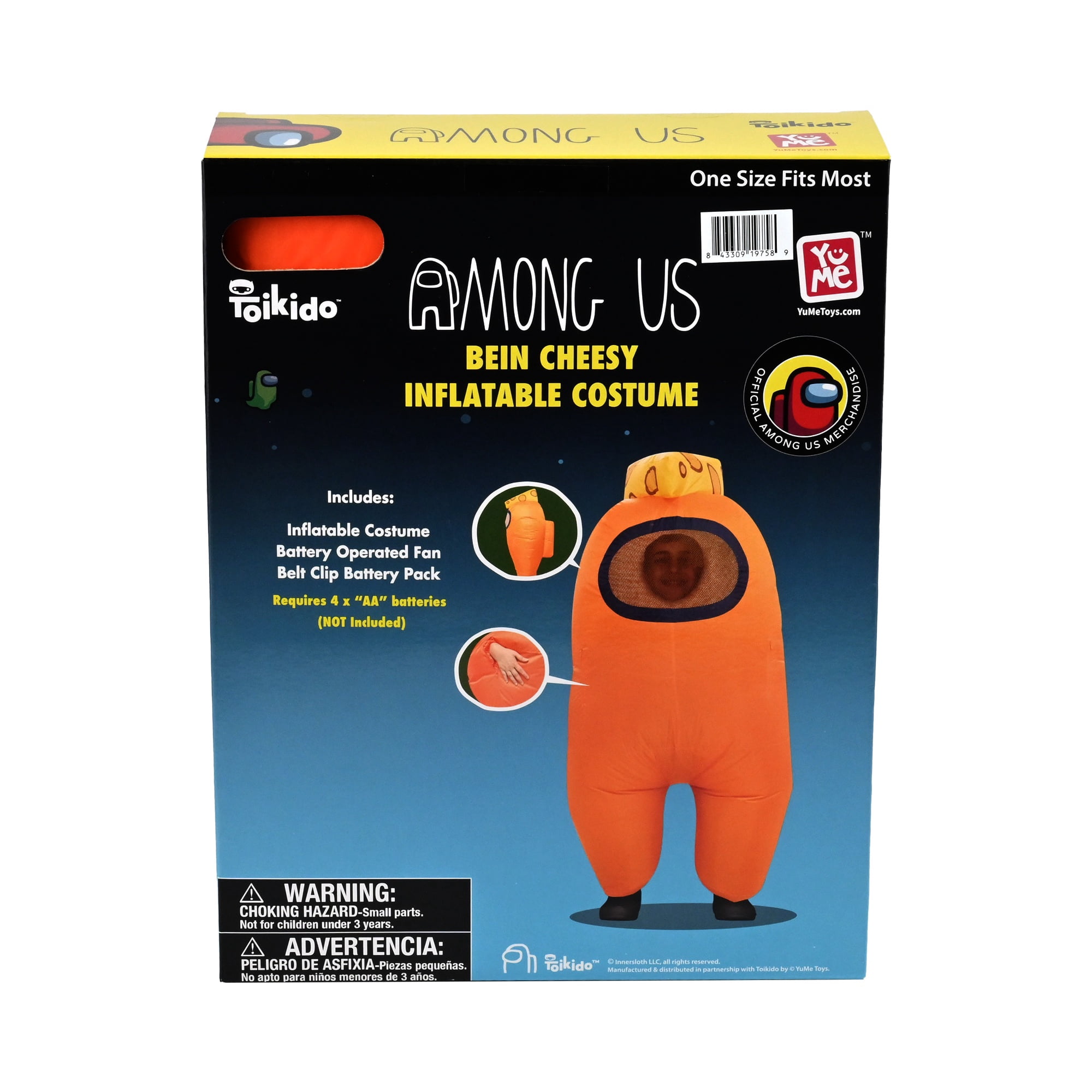 Among Us Cheese Impostor Inflatable Halloween Costume for Children, One Size Fits Most, by Maxx Marketing