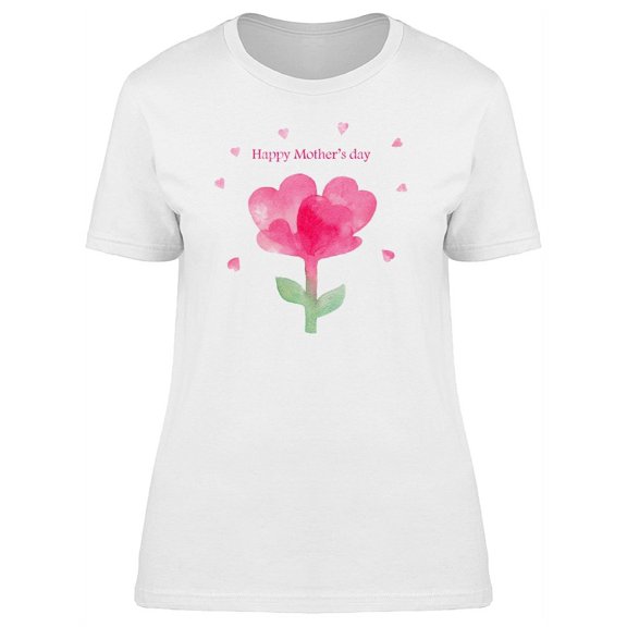 Happy Mothers Day Floral Hearts T-Shirt Women -Image by Shutterstock, Female XX-Large