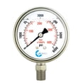 thumbnail image 2 of CARBO INSTRUMENTS 2-1/2" Pressure Gauge – 300 PSI, Chrome Case, 1/4" NPT Lower Mount 2 of 4