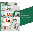 thumbnail image 5 of Enameled Aluminum Soup Pot 5.05-qt. (4.8 L) Golden Rooster Enamel Deep Stock Pot with Glass Lid and Colander Set Deep Casserole Cooking Pot Enamel Colander, 5 of 12