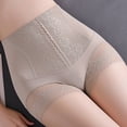 thumbnail image 3 of Joernso Women Underpants High Waist Lace Embroidery Flower Tummy-control Butt-lifted Thin Soft Anti-septic Great Elasticity Breathable Postpatrum Panties Lady Underwear, 3 of 7