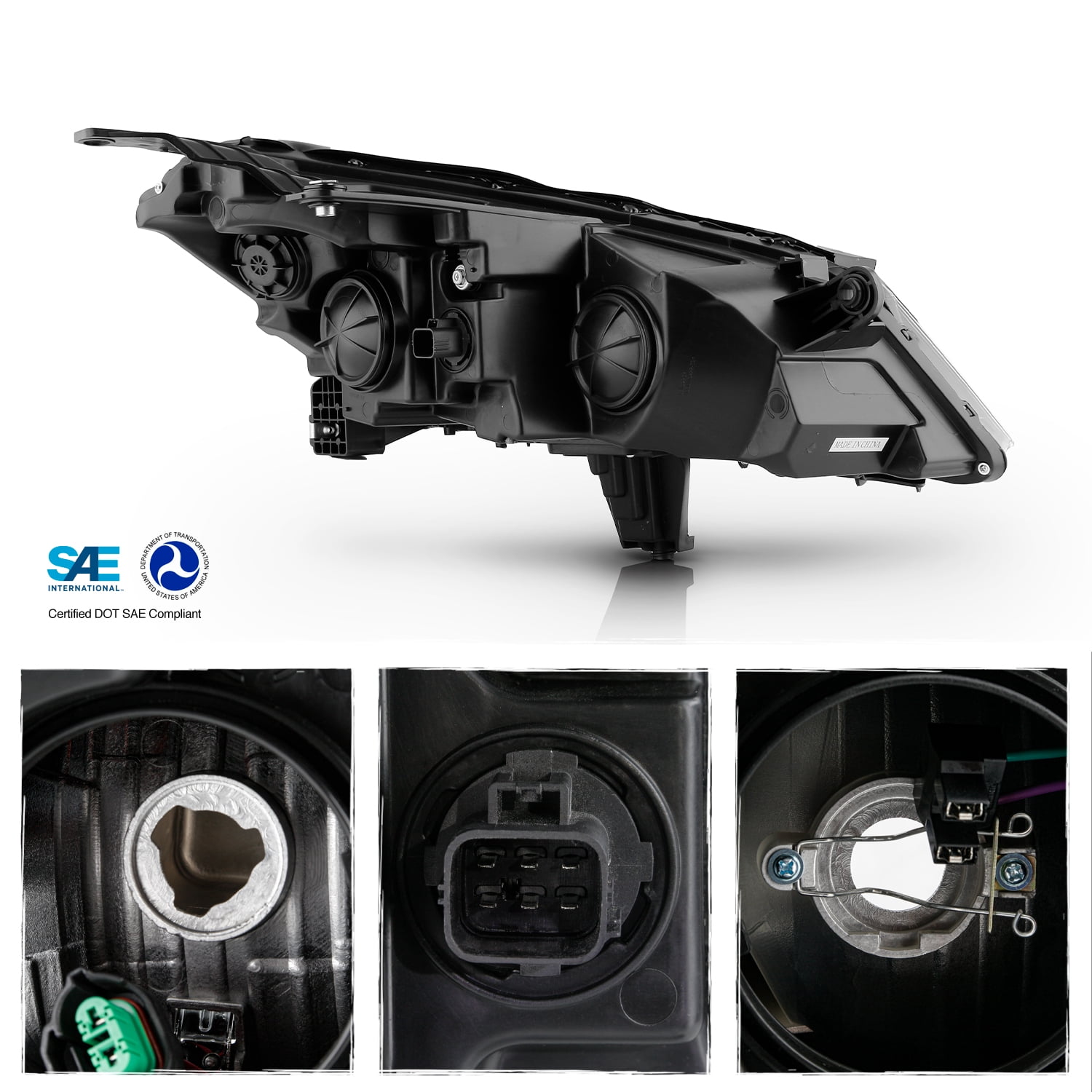 AKKON - Fits 2013 2014 2015 2016 2017 Chevy Traverse [Halogen Type] Chrome Headlights Pair Headlamps Driver Left+Passenger Right