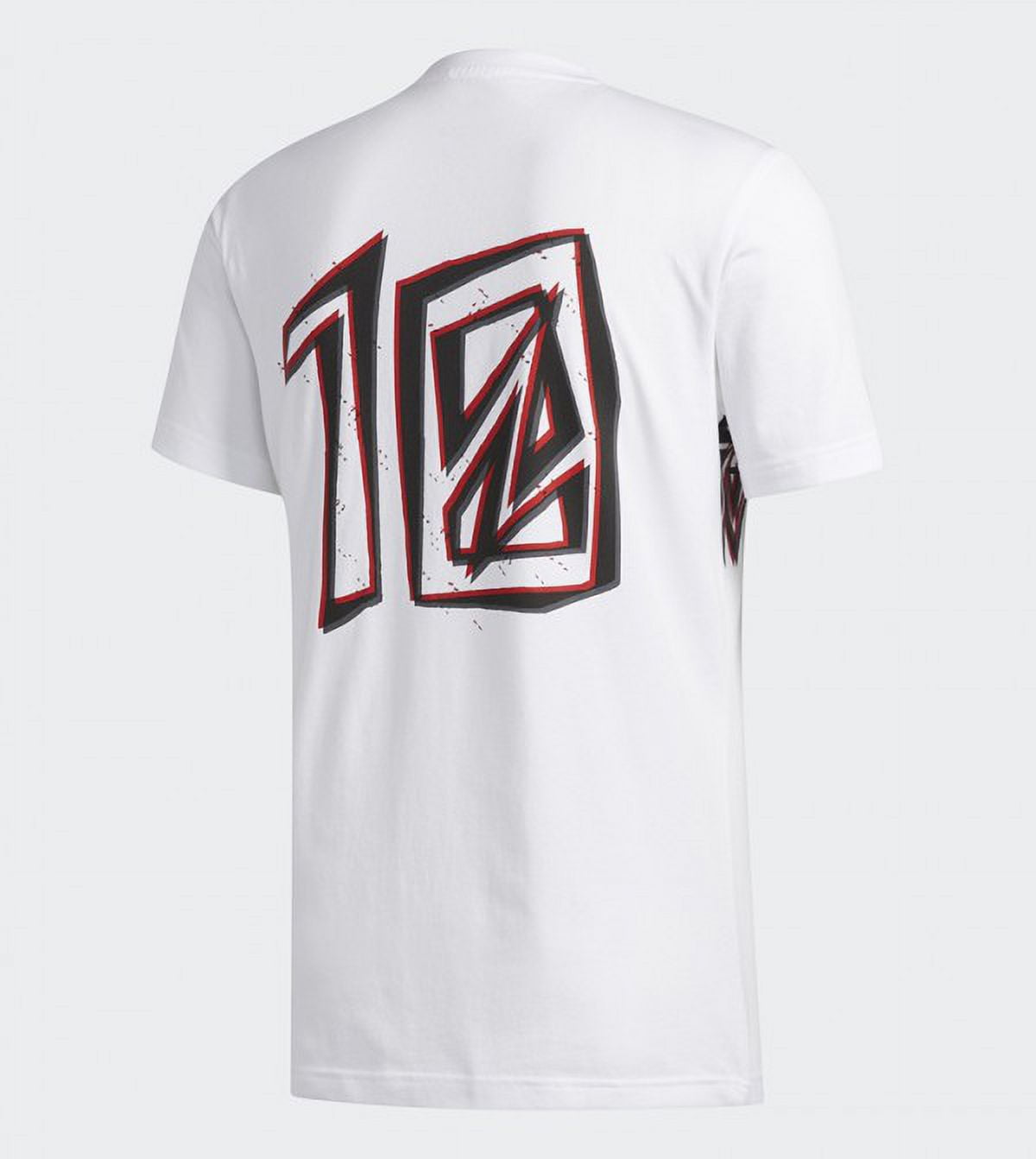 adidas Mens Tan 10 Graphic Tee,White,M