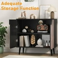 thumbnail image 4 of Armoire de Rangement de 31,5 Po avec Tablette et Portes, Buffet Moderne avec Rangement, Armoire d'Appoint Autoportante pour Salle à Manger, Salon, Entrée, Grain Noir+gris, 4 of 7