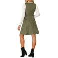 thumbnail image 3 of Vestido Pinafore INSPIRE CHIC sin mangas para mujer, vestido casual vintage de camiseta de ante sintético en verde ejército, 3 of 6