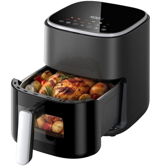 DAIVOS 5QT Air Fryer with Viewing Window, 12 Cooking Presets, 1500W Fast , Even Cooking