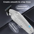 thumbnail image 2 of KEMEI PG2299 Beard & Hair Trimmer for Men Professional, Zero Gapped Hair Clippers for Men Cordless Trimmers for Barbers, Gray, 2 of 7