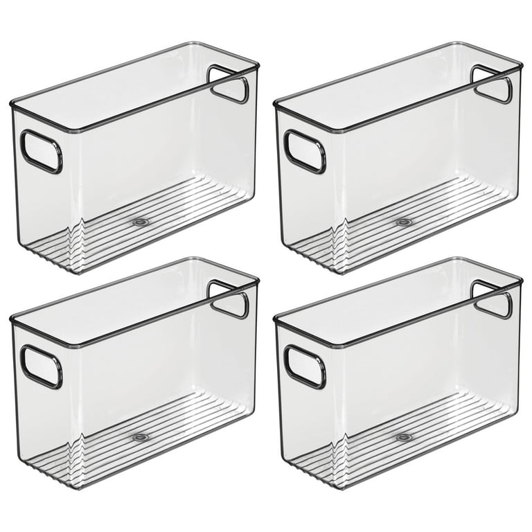 mDesign Slim Plastic Storage Container Bin with Handles - Bathroom Cabinet