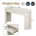 thumbnail image 2 of HIUU White Fluted Console Table with Drawers for Entryway,Modern Entryway Table with Storage,Long Sofa Tables,Tall Hallway Tables,Oval Top and 2 Drawers(Champagne White), 2 of 10